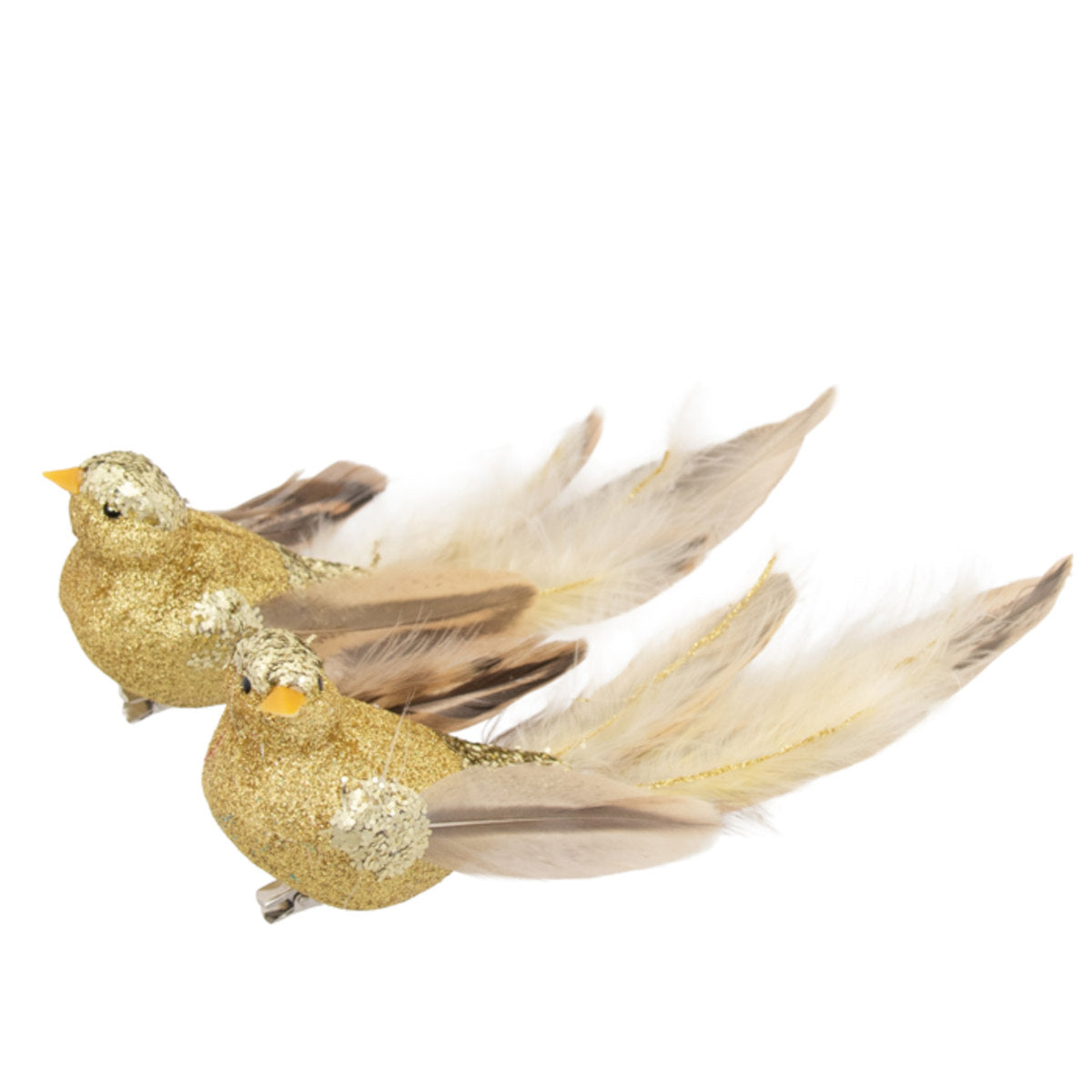 Pure Christmas Bird Clip On Gold/Natural 2 Ass | Minimax