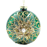 Pure Christmas Glass Bauble Poinsettia Emerald 10cm | Minimax