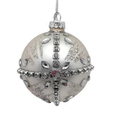 Pure Christmas Glass Bauble With Diamonte Cross White 8cm | Minimax