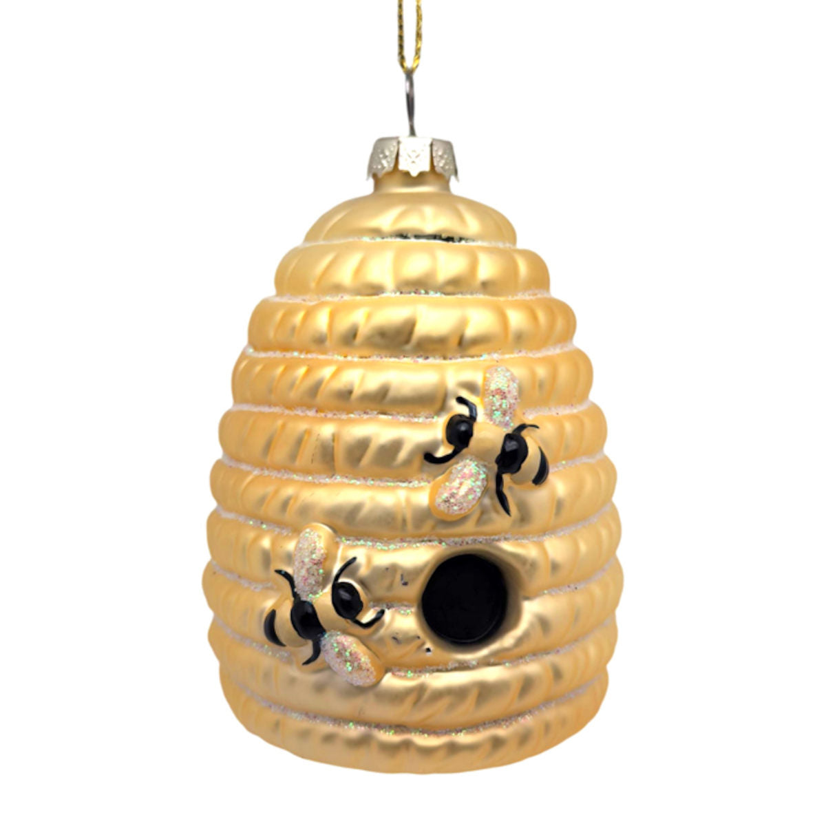 Pure Christmas Glass Hanging Bee Hive Dec 10cm | Minimax