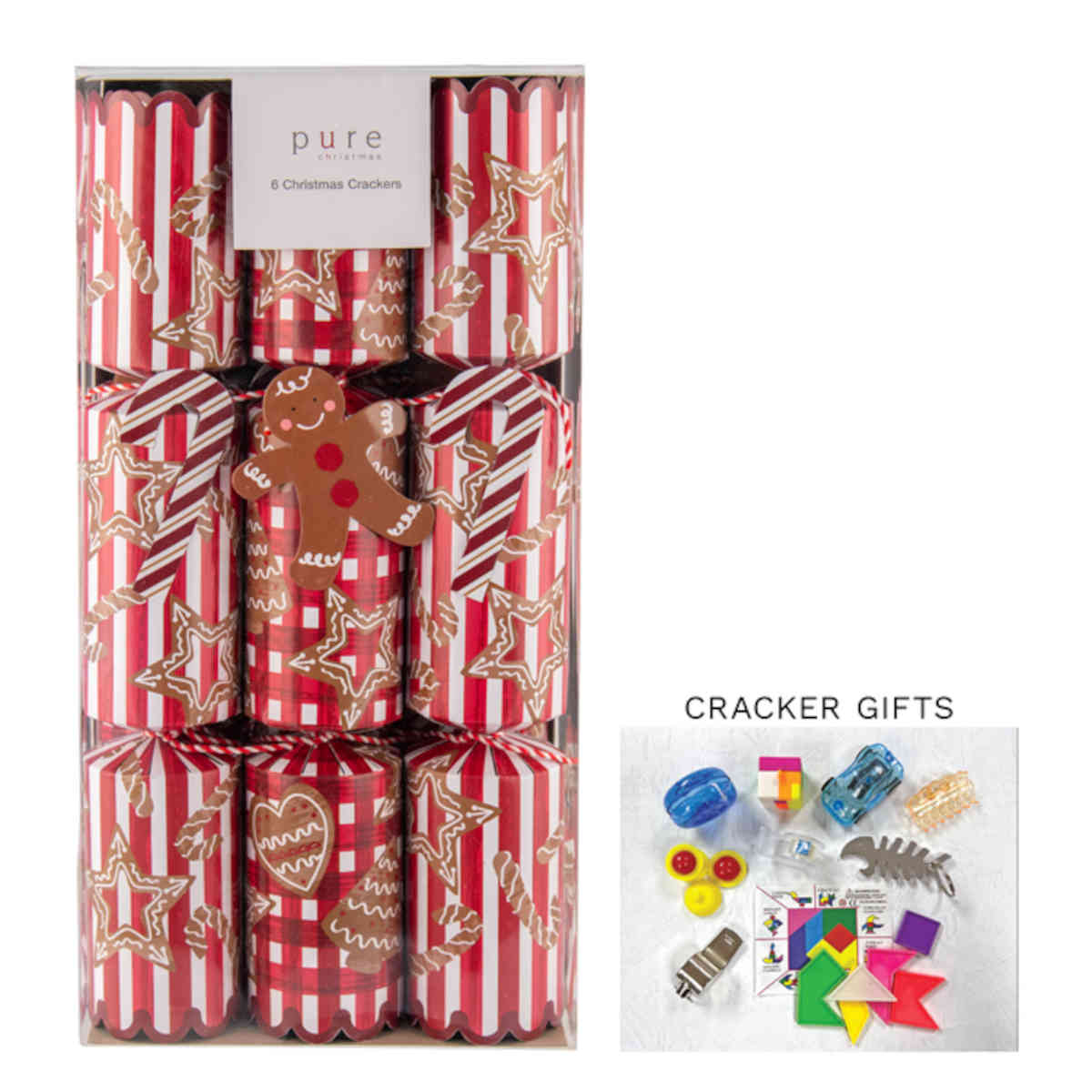 Pure Christmas Premium Cracker Candy Gingebread 30cm (Set of 6)