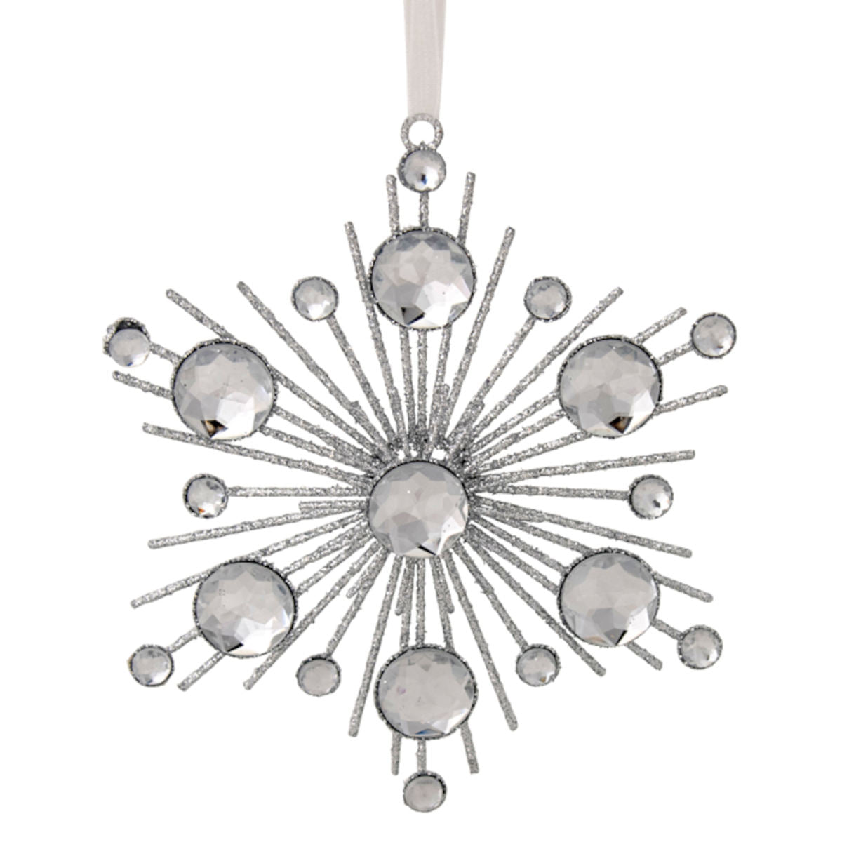 Pure Christmas Jewelled Flake Decoration Silver 11cm | Minimax