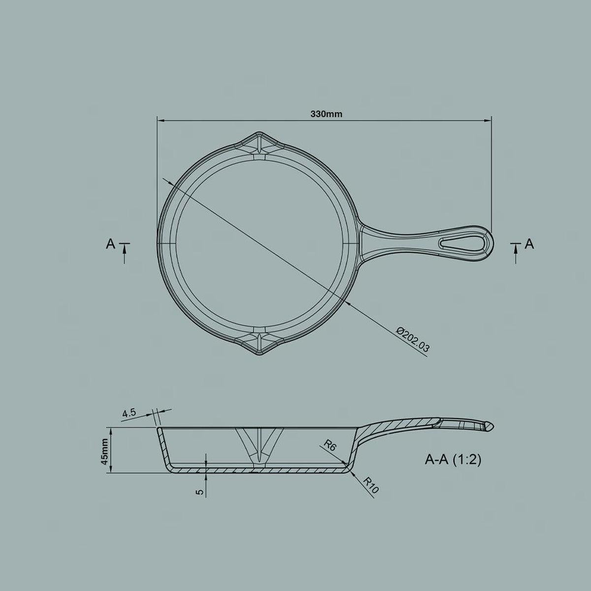 Ironclad Co 20cm Antique Black Satin Enamel Lil Legacy Pan