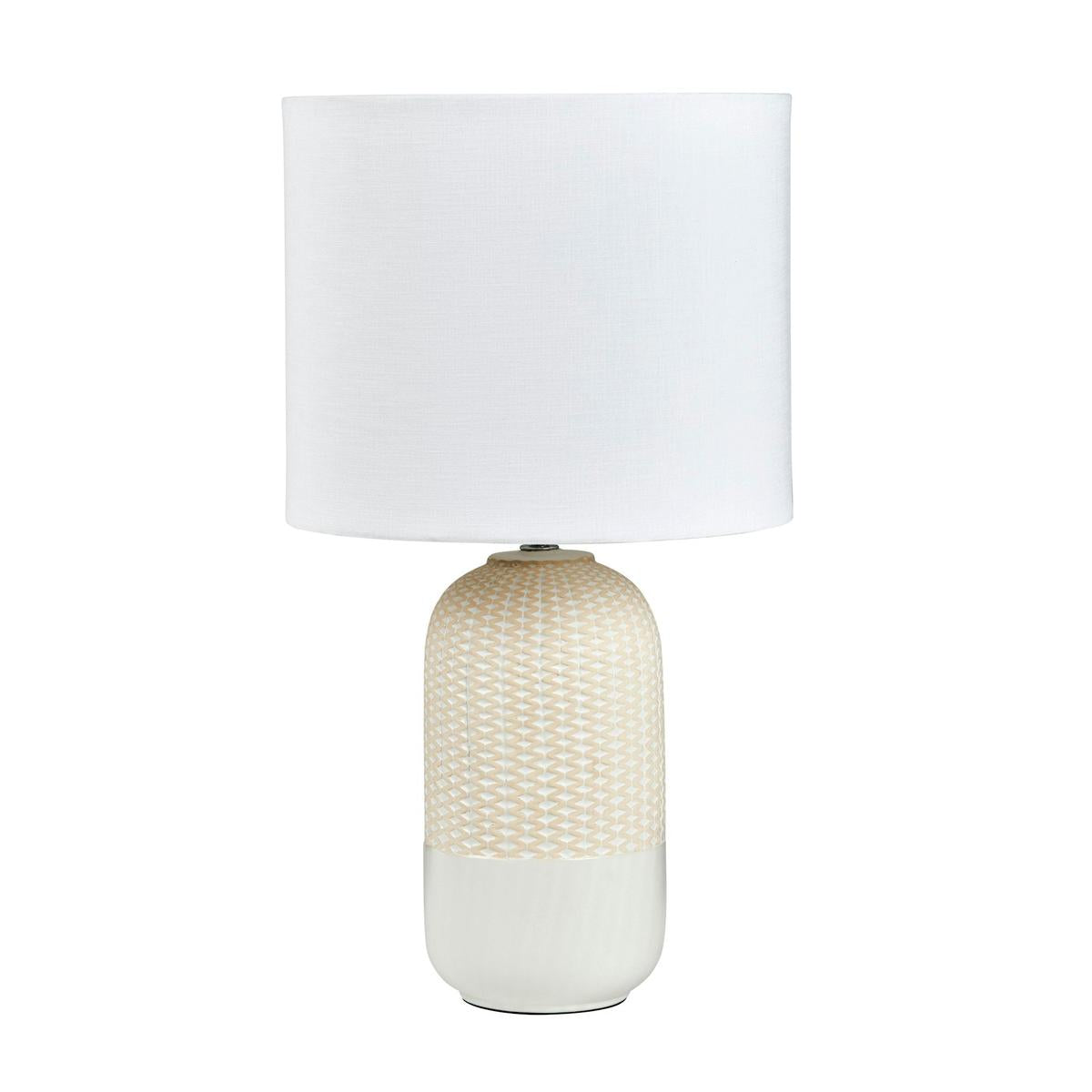 Amalfi River Table Lamp White & Natural 30x30x55cm