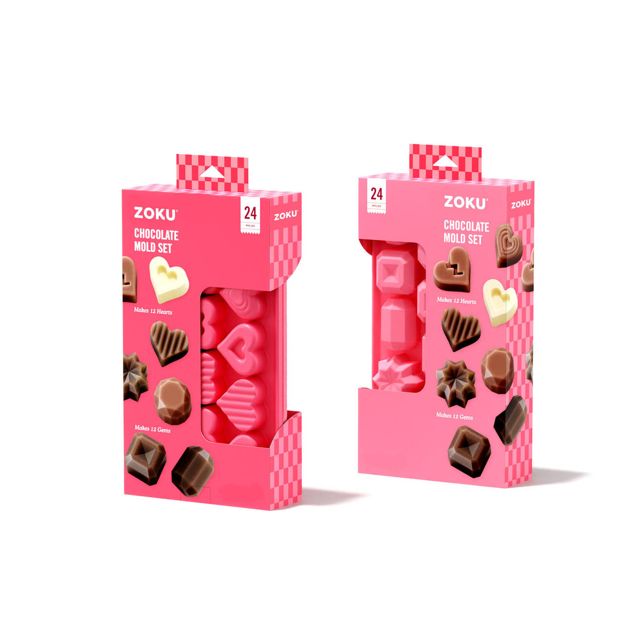 Zoku Chocolate Heart & Gem Moulds 22x7cm | Minimax