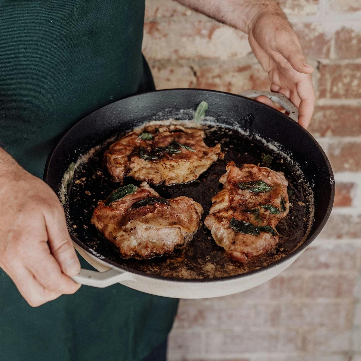 Ironclad Co 36cm Salt Stone Satin Enamel Grande Legacy Pan