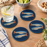 Coast To Coast Fishy Beaded Coaster Navy (Set of 4)
