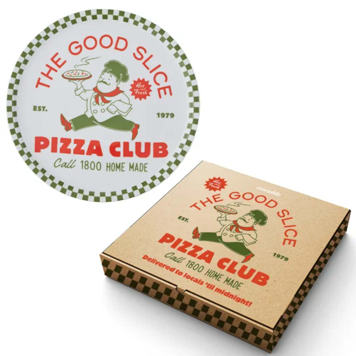 Assemble Pizza Club Ceramic Round Platter 33.5cm