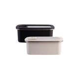 Oasis Microwave Safe Rectangular Stainless Steel Container Black 1.1L