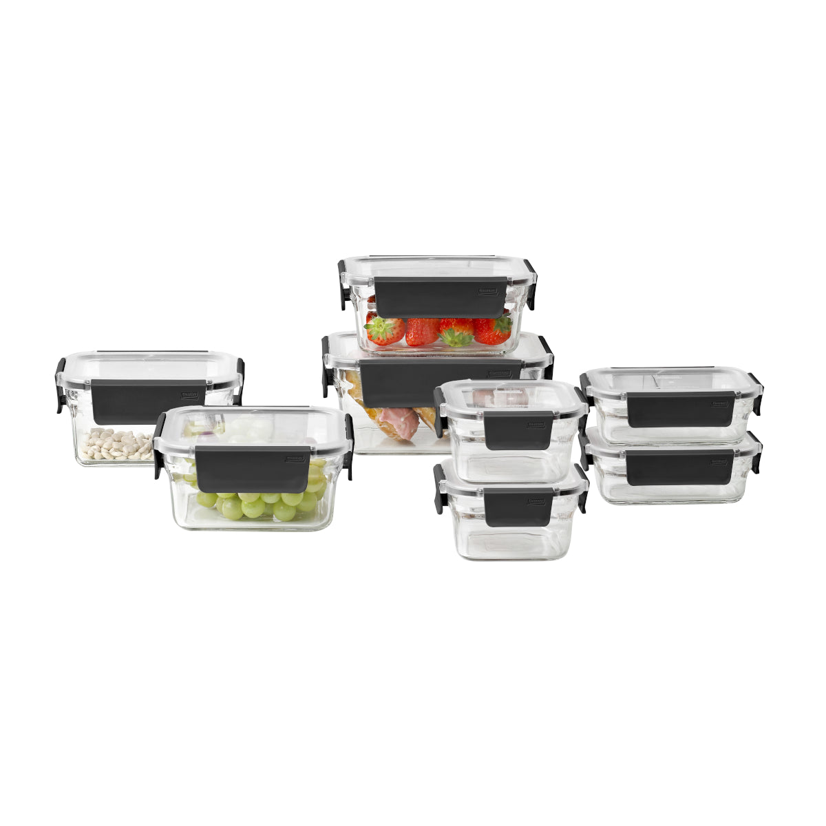 Glasslock Premium Oven Safe Food Storage Set Carbon 8 Piece | Minimax