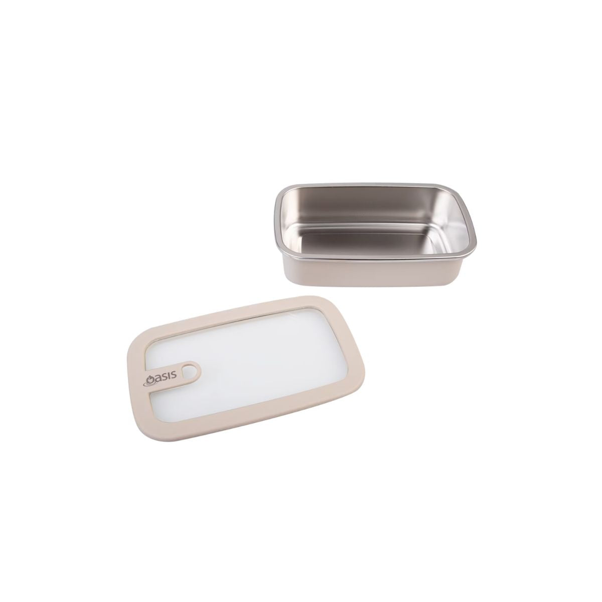 Oasis Microwave Safe Rectangular Stainless Steel Container Oat 700ml