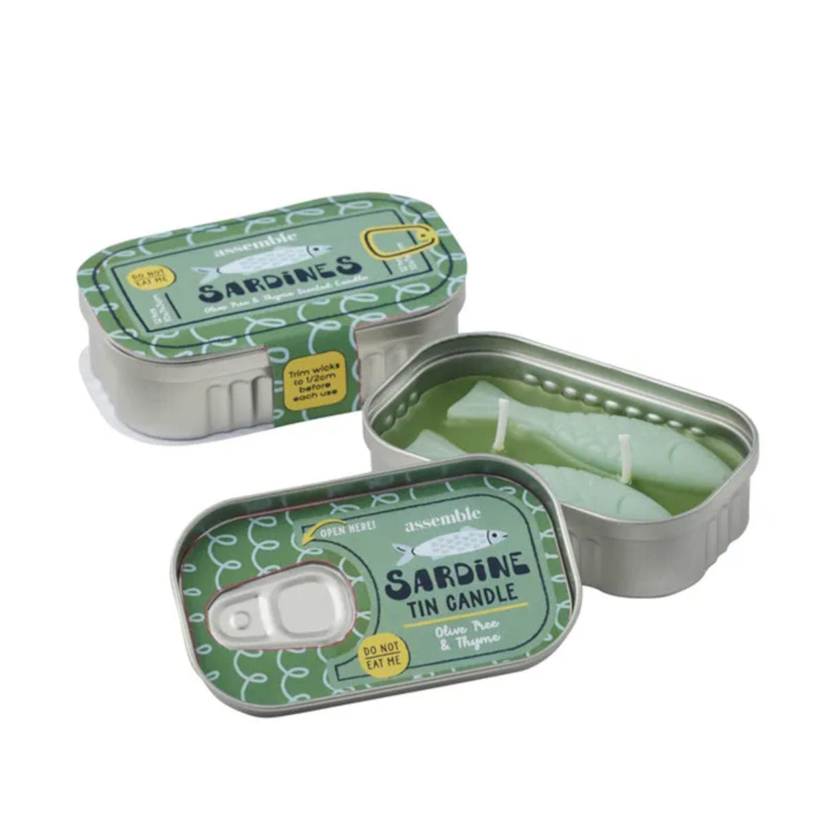 Assemble Sardine Tin Candle Olive 10.5x6.5cm