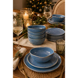 Casero Swirl Azure 12 Piece Dinner Set