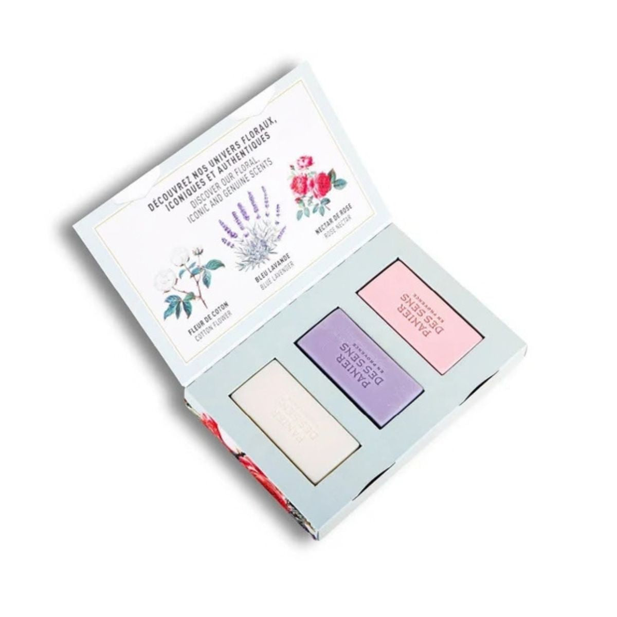 Panier des Sens Festive Soap Trio Cotton Lavender Rose Nectar