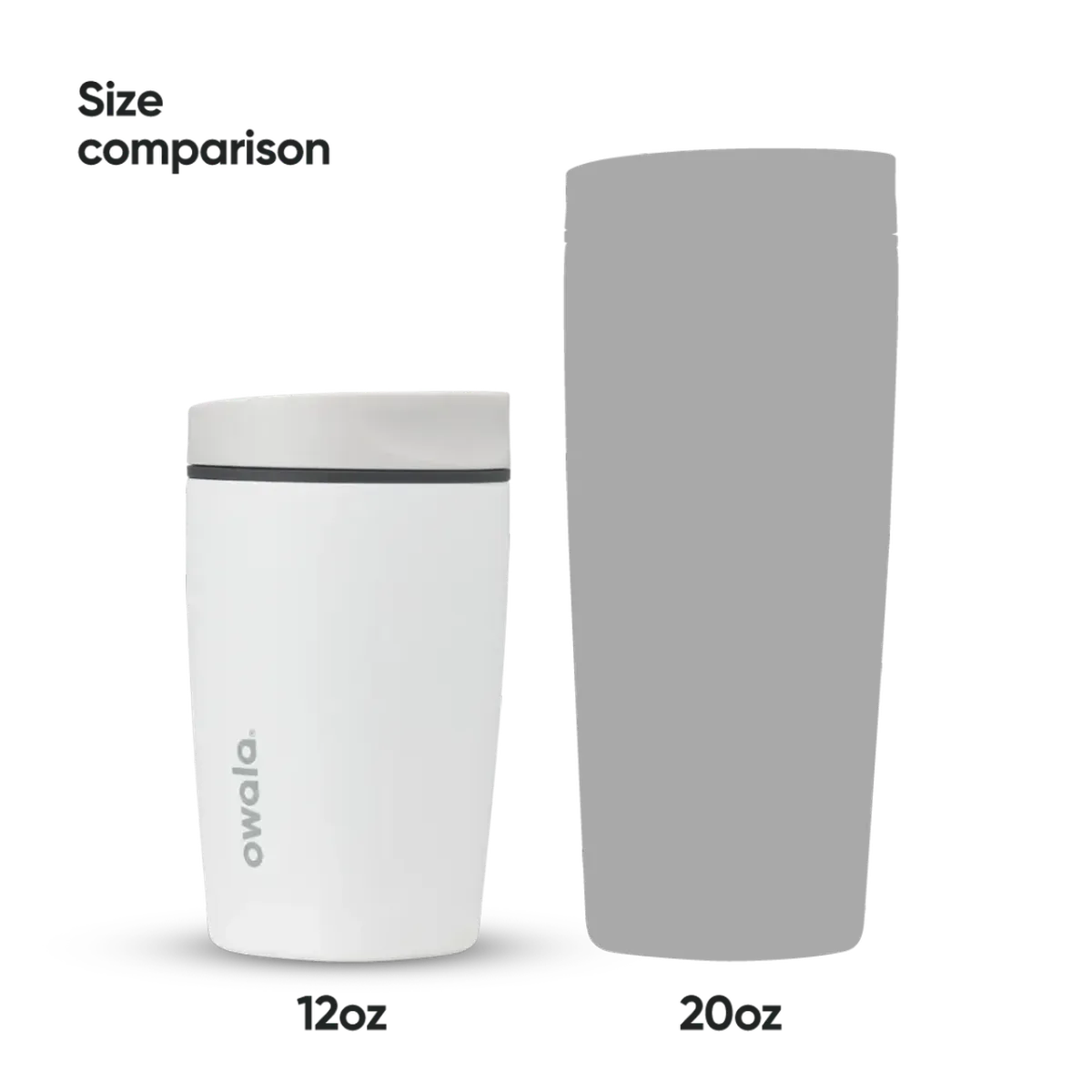 Owala SmoothSip Slider Water Bottle Shy Marshmallow 355ml Size Comparison | Minimax