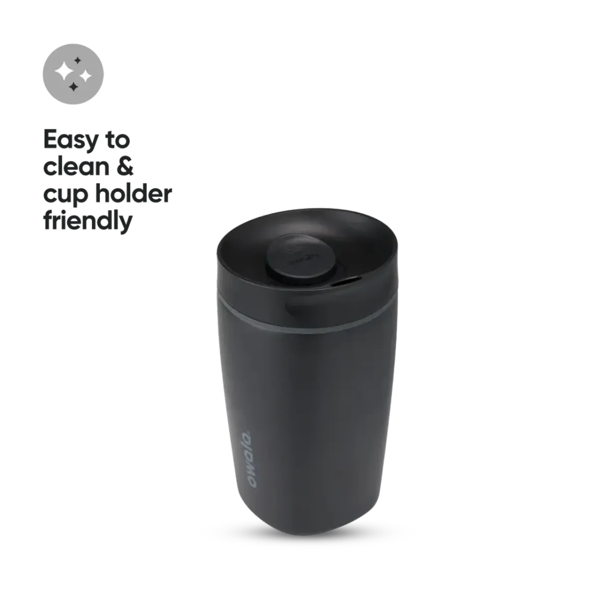 Owala SmoothSip Slider Water Bottle Very Dark Black 355ml | Minimax