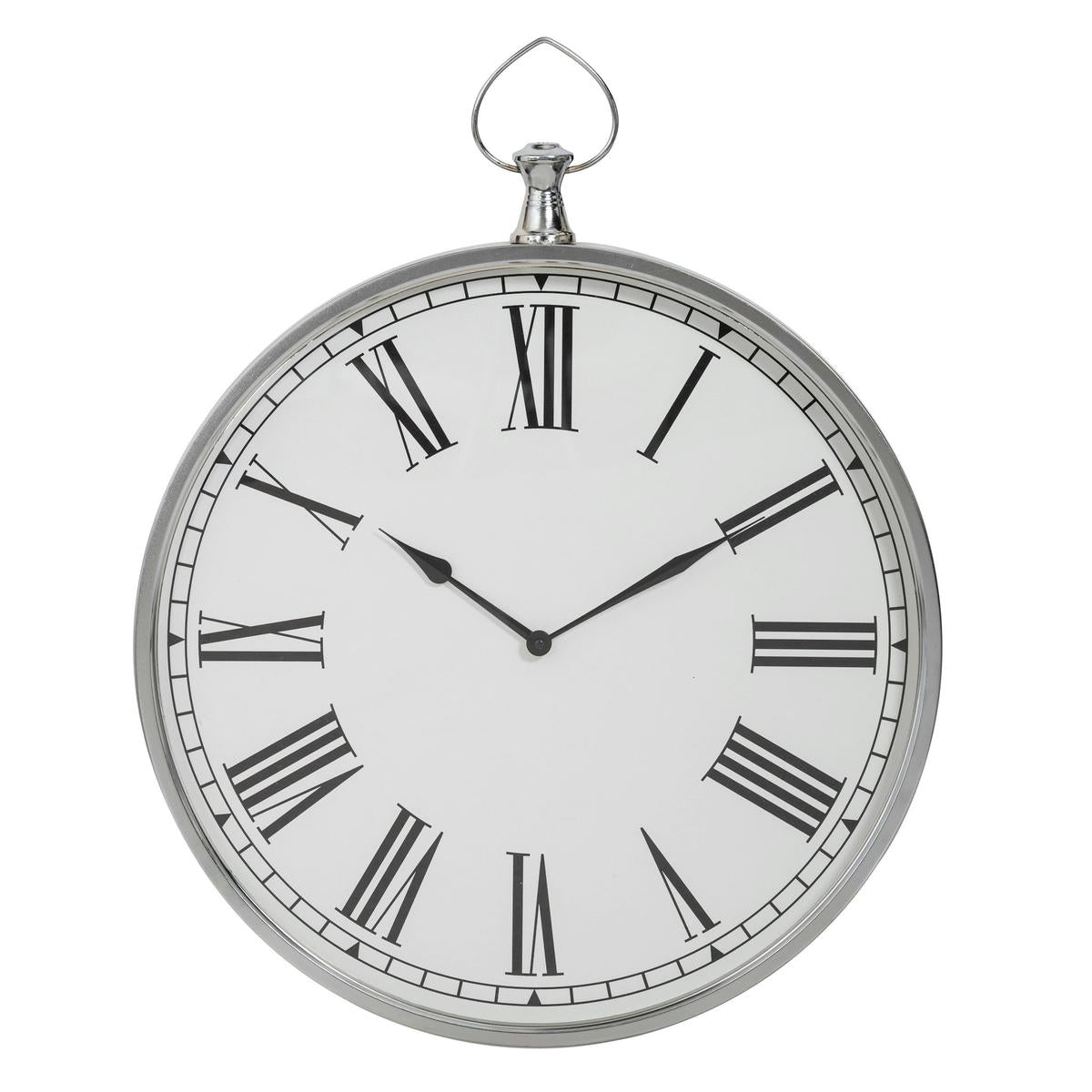 Society Home Northampton Wall Clock 60x6x73cm Silver/White