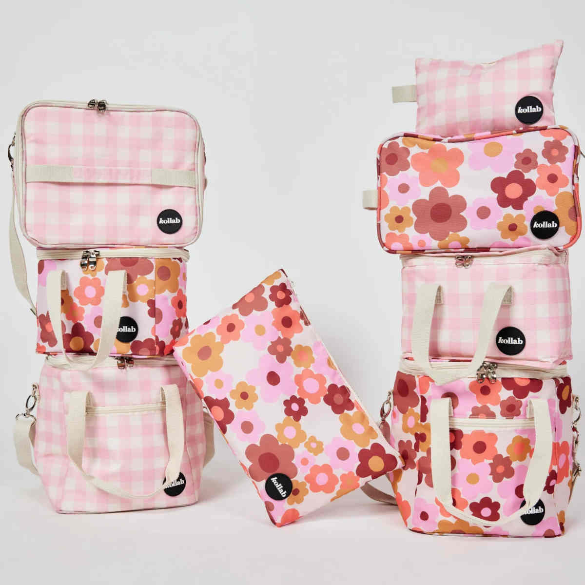 Kollab Lunch Bag Candy Pink Check | Minimax