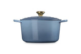 Le Creuset Cast Iron Deep Round Casserole Chambray 26cm (6.3L) | Minimax