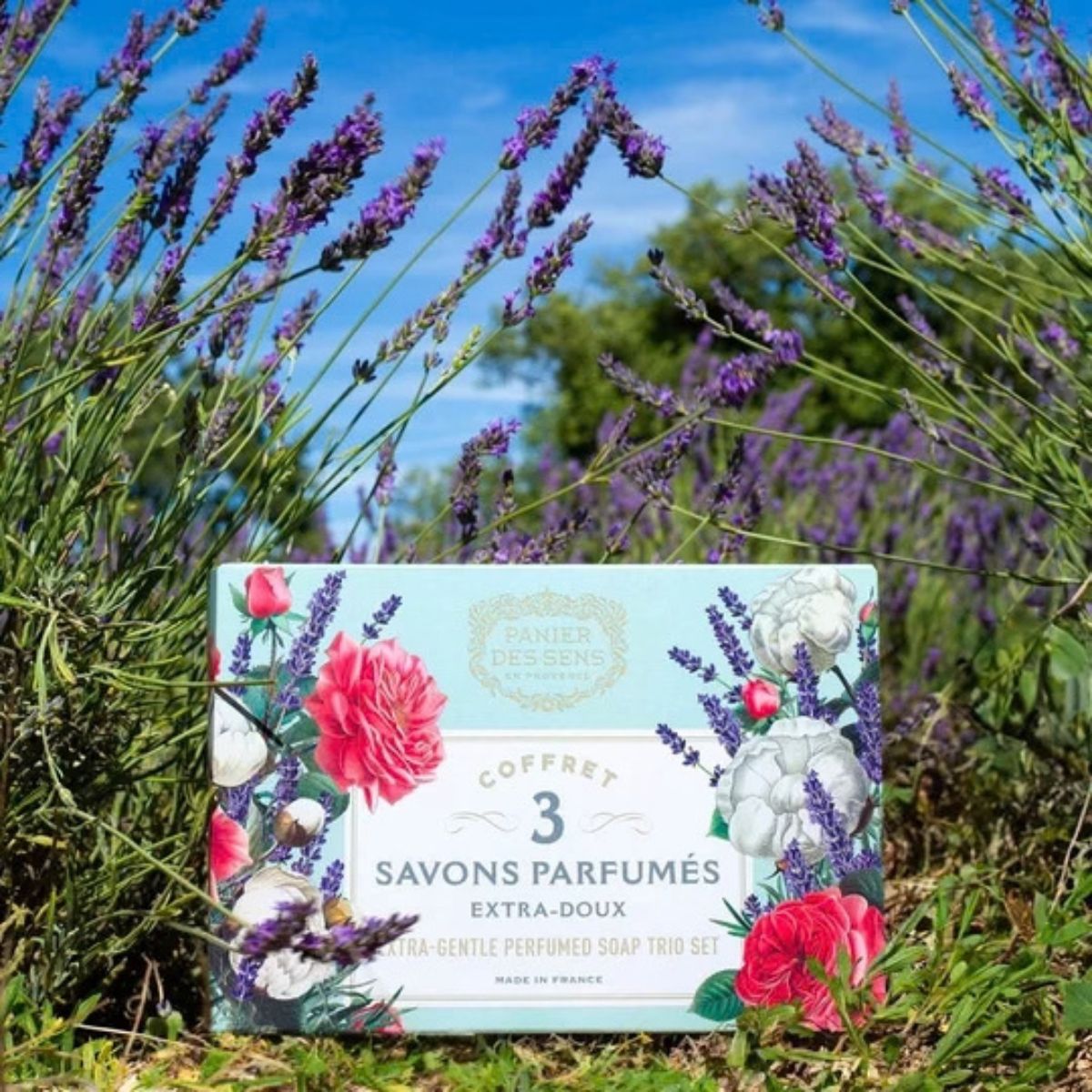 Panier des Sens Festive Soap Trio Cotton Lavender Rose Nectar