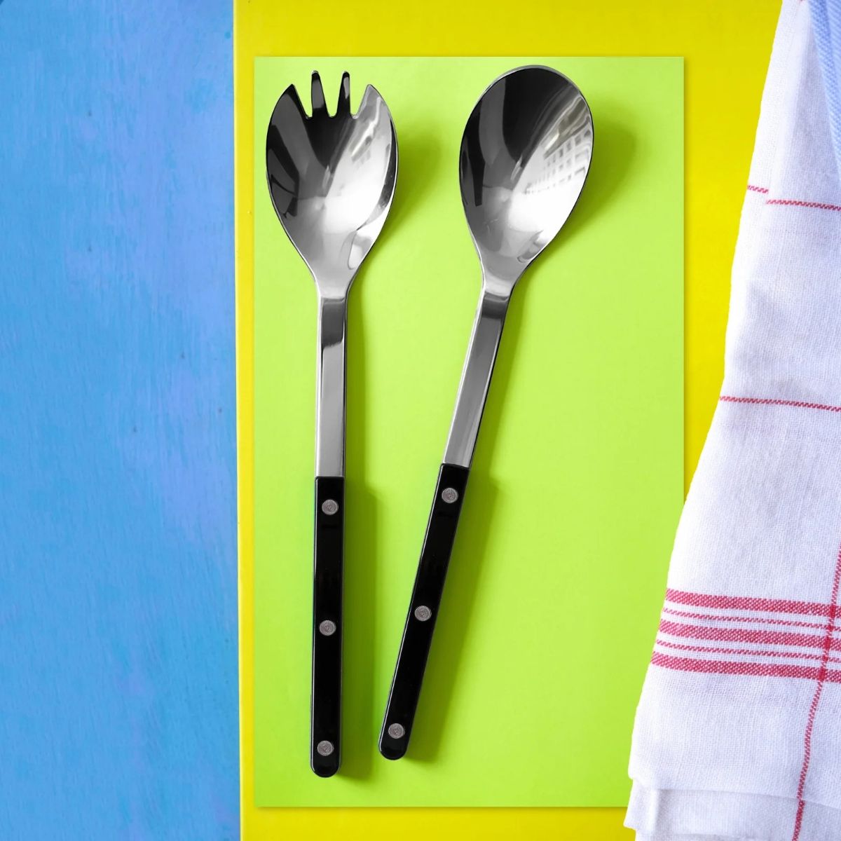 Sabre Paris Bistrot Solid Salad Set Black 2 Piece