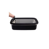 Oasis Microwave Safe Rectangular Stainless Steel Container Black 700ml