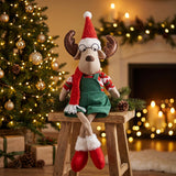 Noel Milton Sitting Moose Christmas Decoration Green/Red 60cm | Minimax