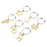 Avanti Christmas Wine Charms Gold 6 Piece | Minimax