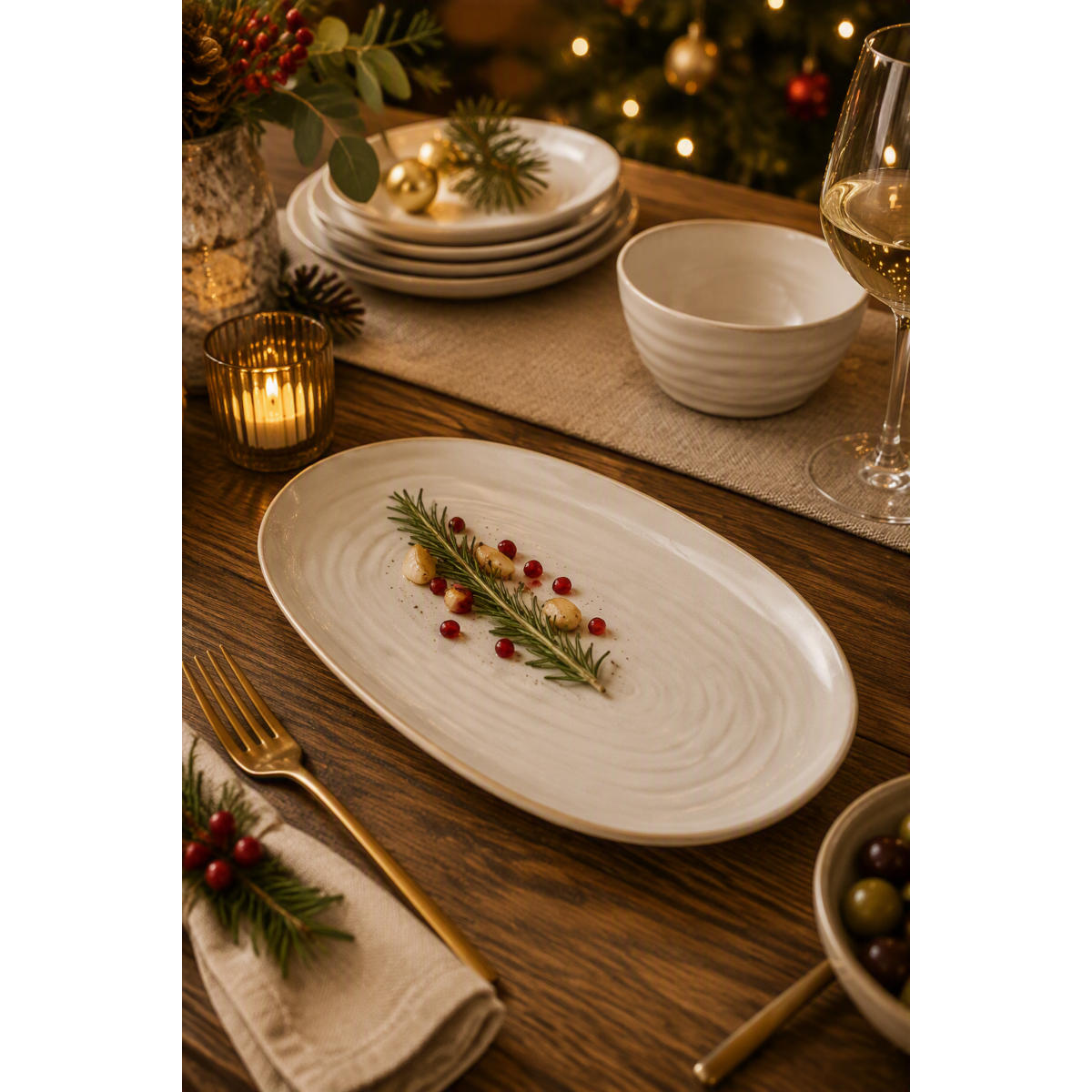 Casero Swirl Serving Platter Large 40x28cm