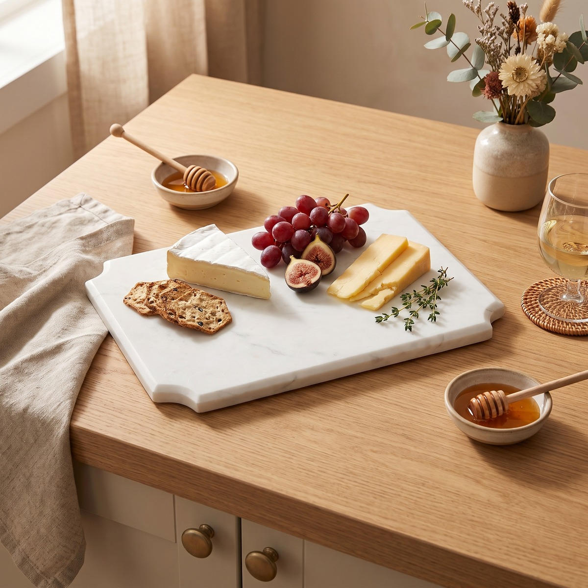 Society Home Margot Marble Serving Board White