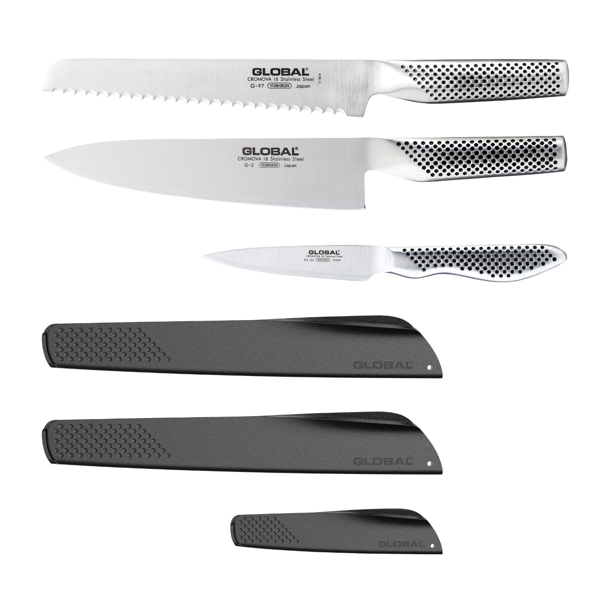 Global Knife Set with Bonus Knife Guards 3 Piece | Minimax