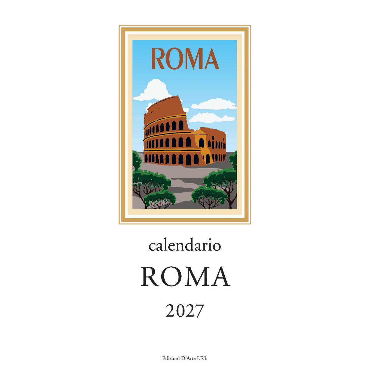 The Paperie Roma 2027 Slim Wall Calendar | Minimax