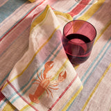Kip&Co Bellissimo Stripe Embroidered Napkin 45cm Set of 4
