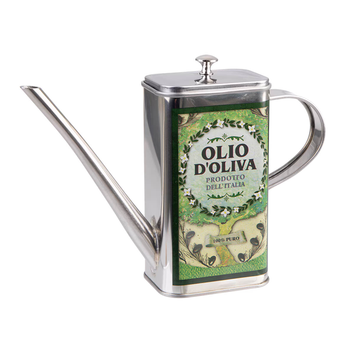 Alfresco Lane Stainless Steel Decorative Rectangular Oil Can 500ml