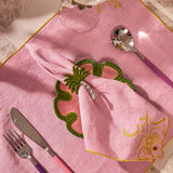 Kip&Co Oasis Palm Tree Napkin Ring Silver Set of 4
