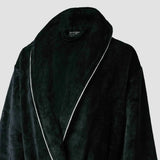 Bemboka Brogo Bath Robe With Piping Charcoal/White M/L | Minimax