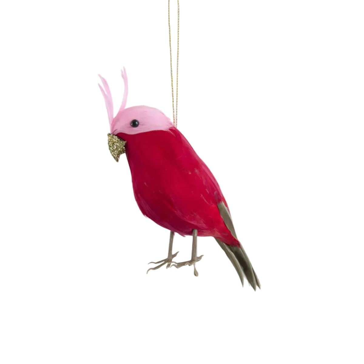 Vixen & Velvet Efina Feather Bird Decoration Red 20cm | Minimax