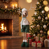 Noel Bob Standing Reindeer Christmas Decoration Green/White 75cm | Minimax