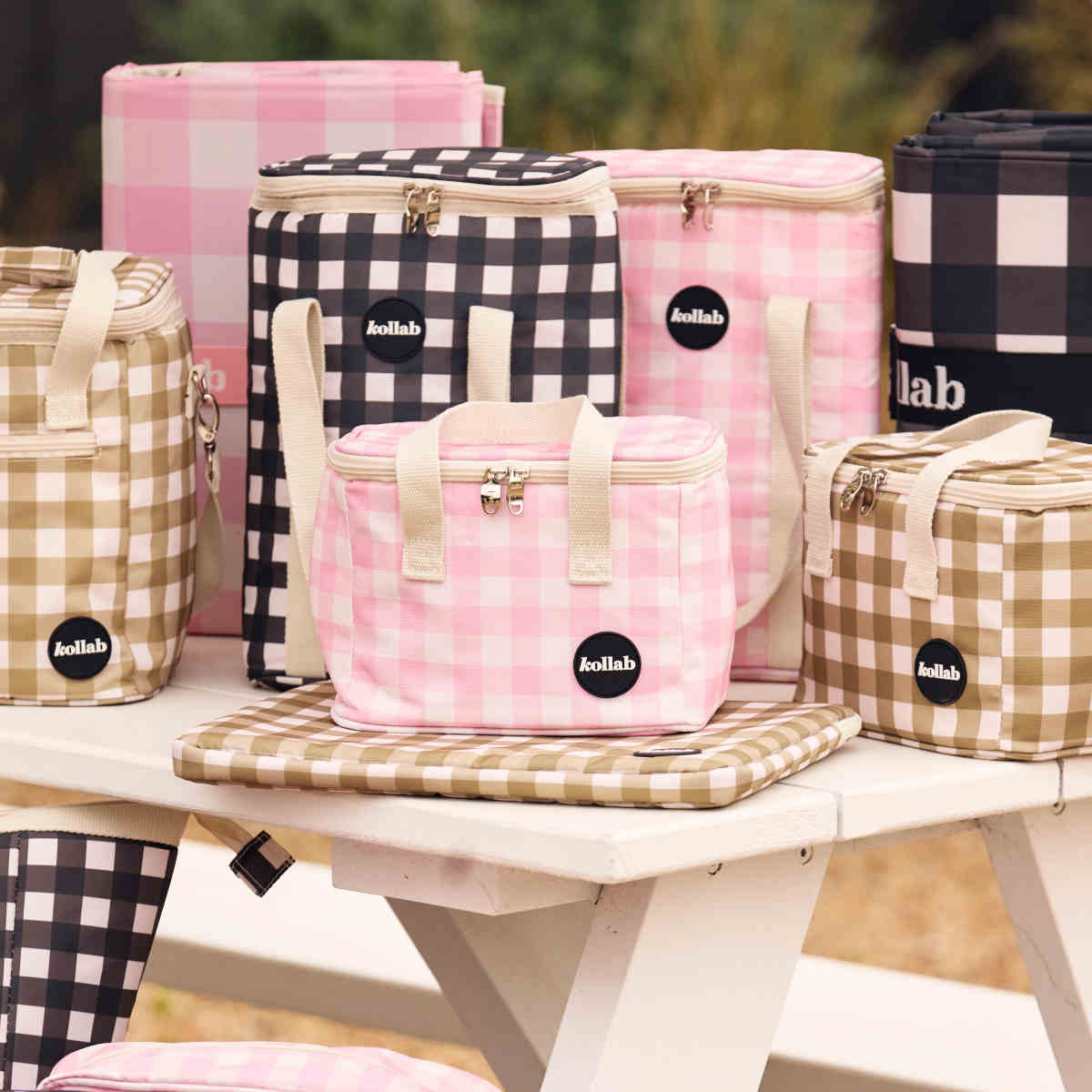 Kollab Lunch Bag Candy Pink Check | Minimax
