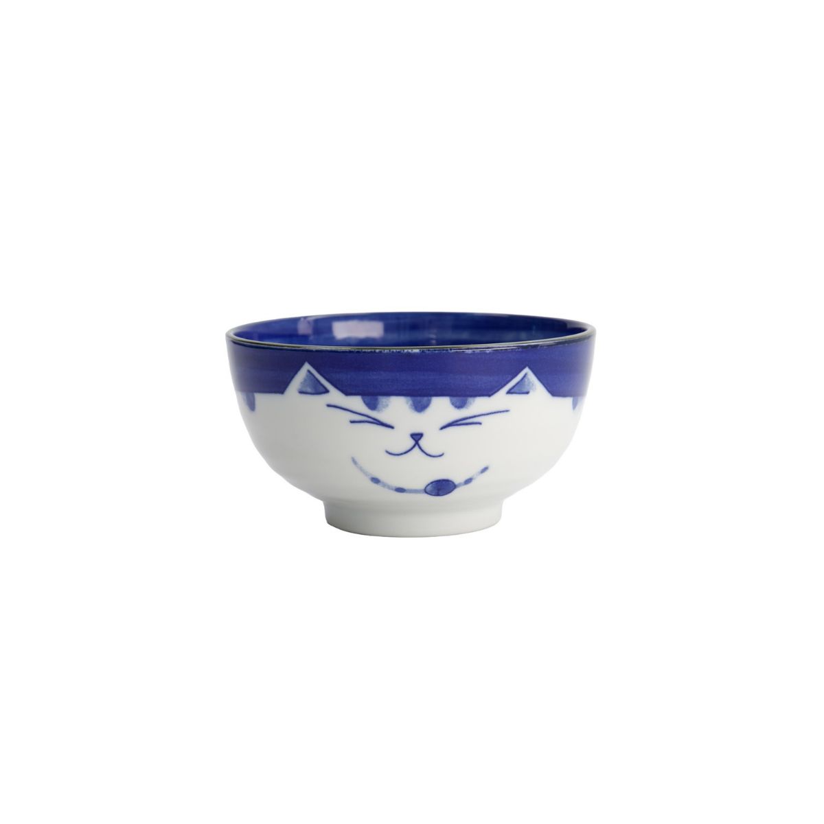 Tokyo Design Studio Kawaii Neko Cat Bowl Blue 16x8.5cm