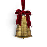 Noel Jingle Velvet Plain Bell Antique Gold 11x15cm