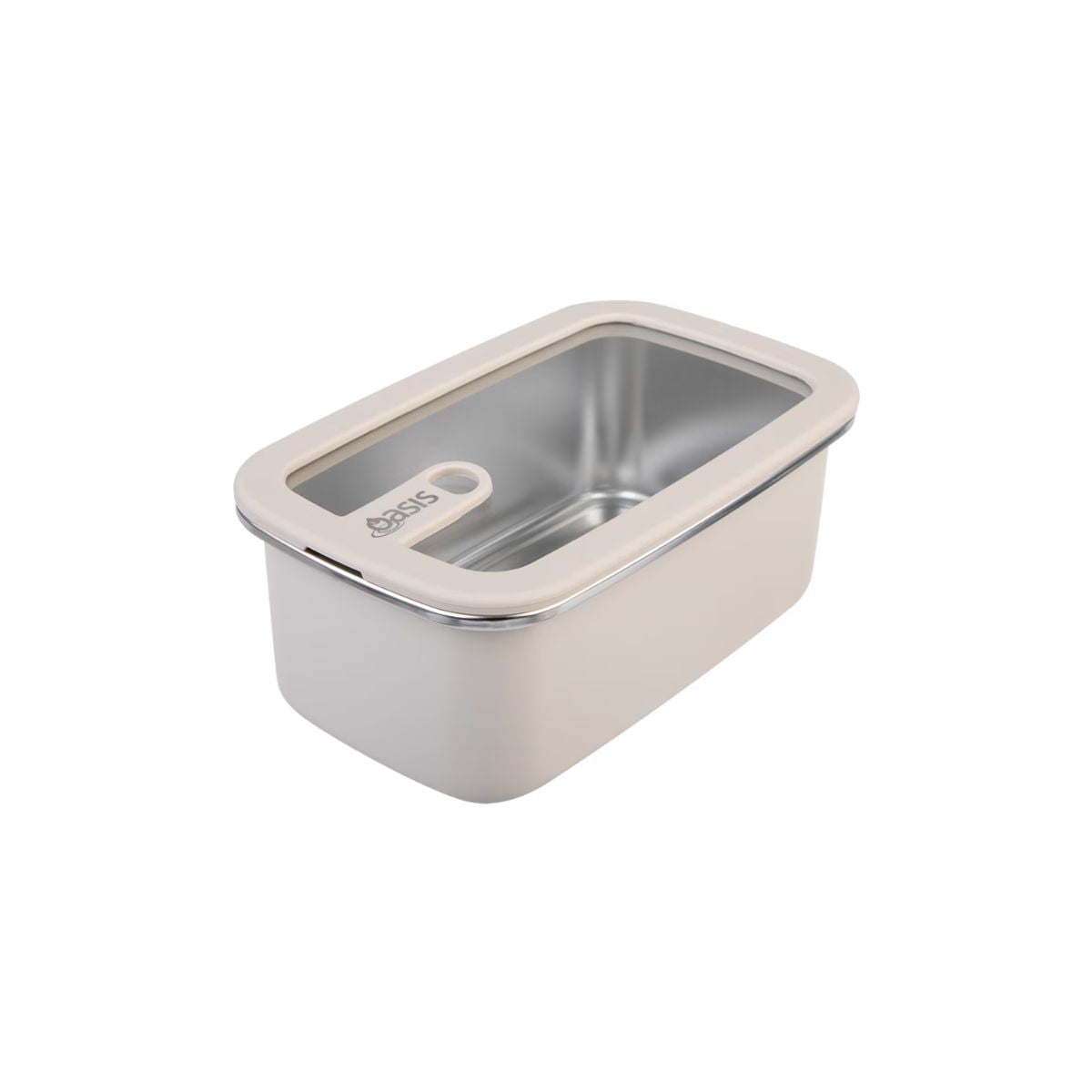 Oasis Microwave Safe Rectangular Stainless Steel Container Oat 1.1L