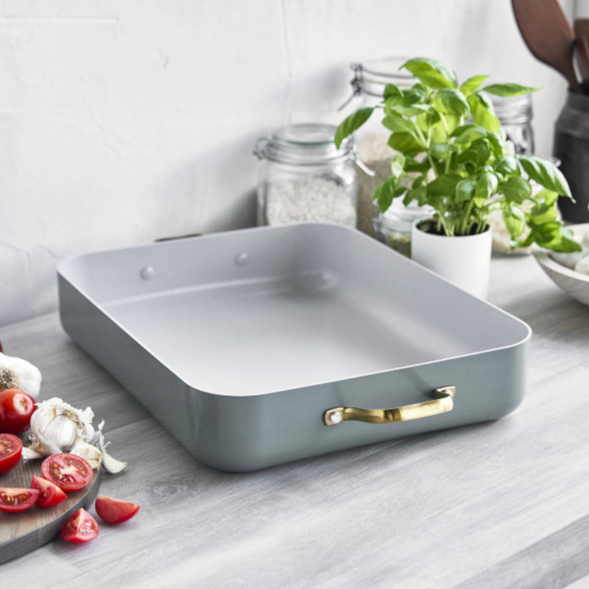 GreenPan Padova Roaster Smokey Blue 35cm