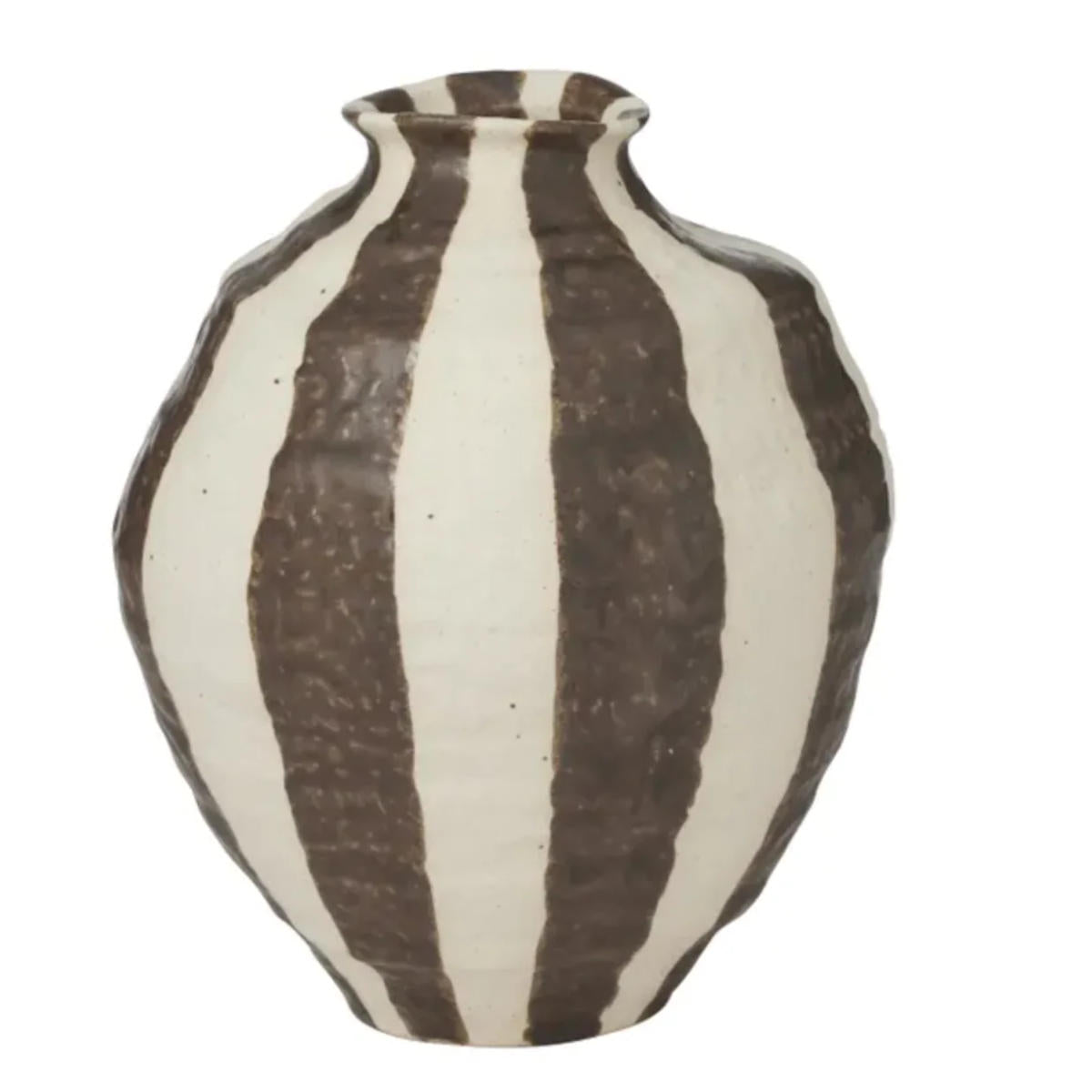 Coast to Coast Rayas Stripe Ceramic Vase Cocoa 18x20cm