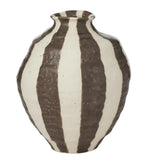 Coast to Coast Rayas Stripe Ceramic Vase Cocoa 18x20cm