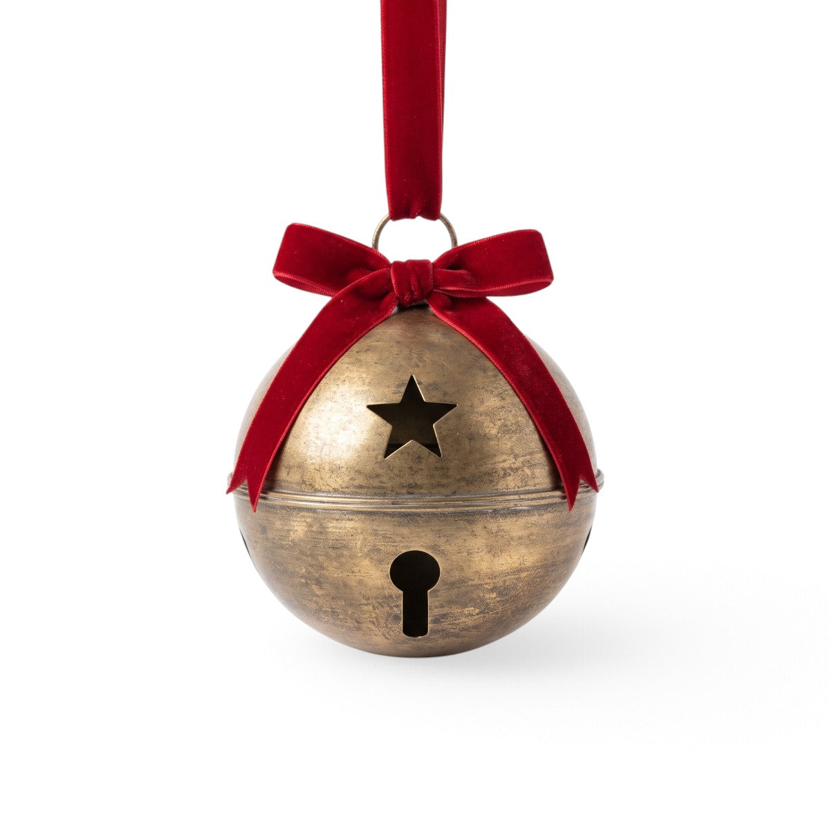 Noel Jingle Velvet Round Bell Gold 24.5cm