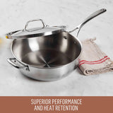 Essteele Eternita Stainless Steel Induction Chef's Pan with Lid 28cm (4.7L)