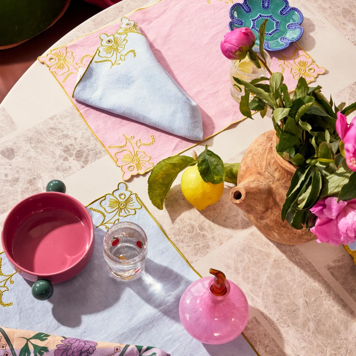Kip&Co Blue Tuscan Embroidered Napkins Set of 4