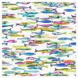 Tessitura Toscana Telerie Tablecloth Poisson Bleu 170 x 360cm
