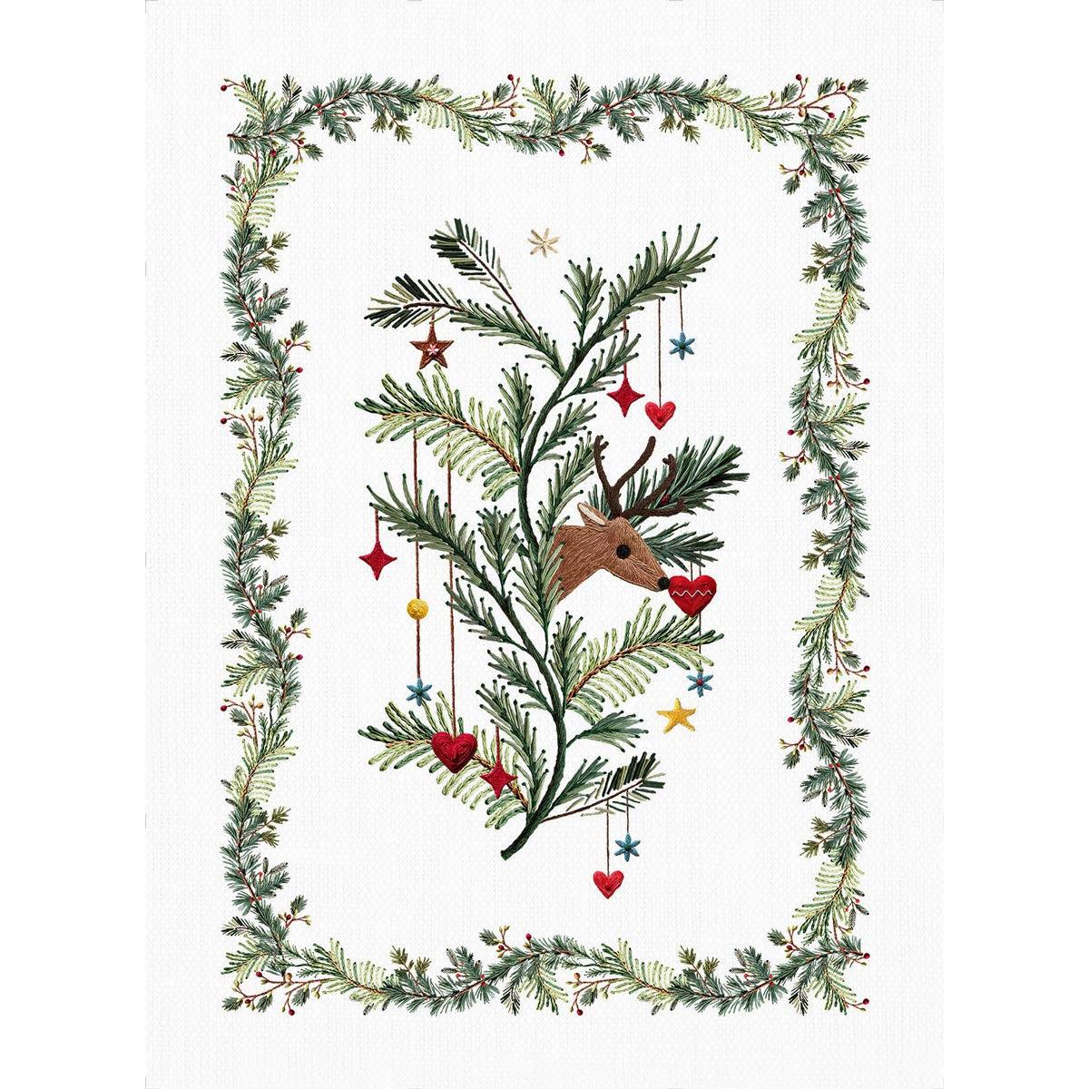 Tessitura Toscana Telerie Rudy Greenery Tea Towel 50 x 70cm